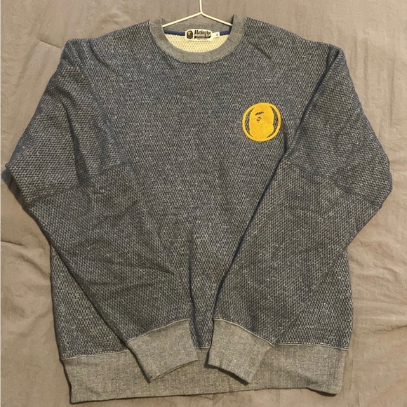 Bape Blue Yellow ‘Bathing Ape’ Logo Sweatshirt